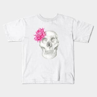 Side Flower Skull Kids T-Shirt